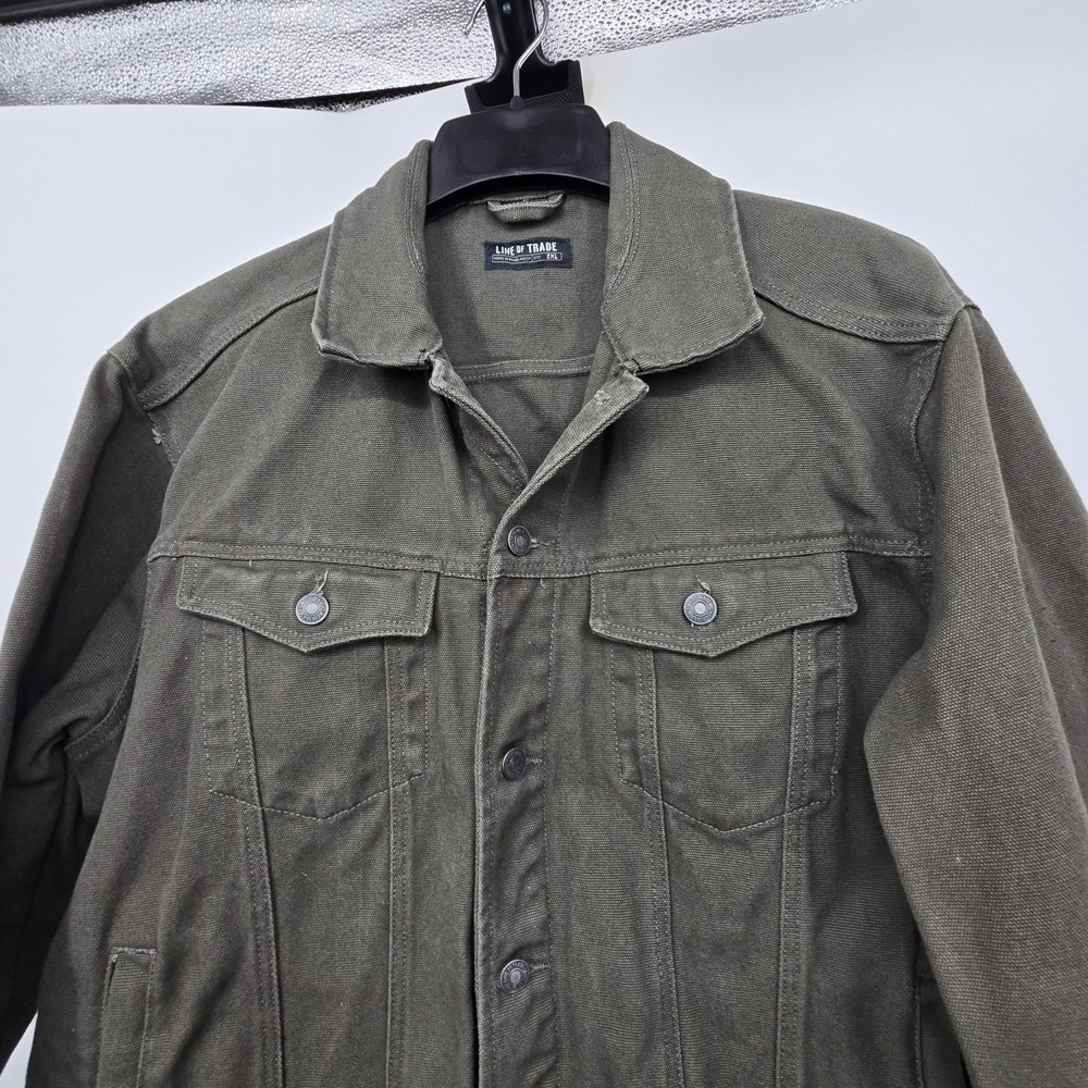 Line of Trade The Montana Canvas Trucker Jacket Men 2XL Ranger Green Casual Work - Picture 2 of 12